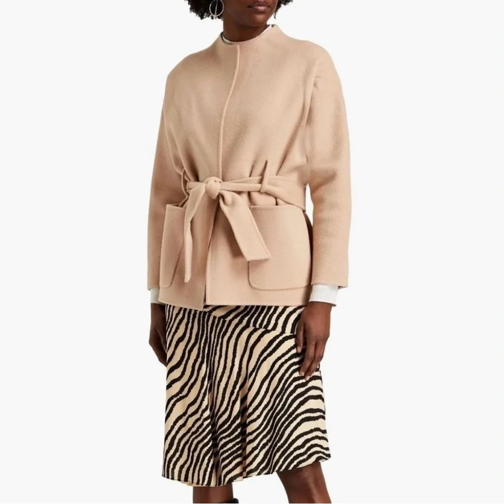 BA&SH Blame Belted Brushed Wool Short Coat - 1 (S) - Picture 15 of 15